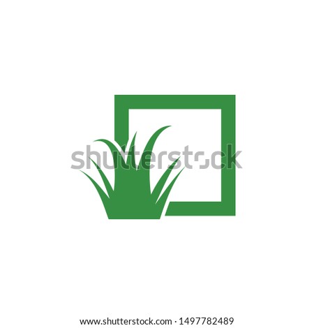 Green grass graphic design template vector isolated