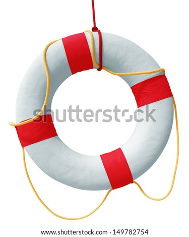 Lifebuoy isolated in white background. Clipping path included. Royalty-Free Stock Photo #149782754