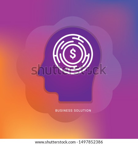 human head Business solution icon -Illustration