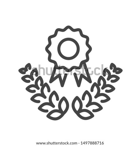 Award medal icon isolated. Modern outline in trendy  style on white background