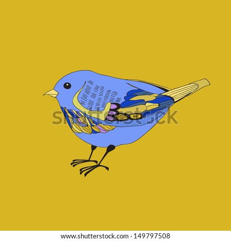 Cute bird drawing. Vector illustration