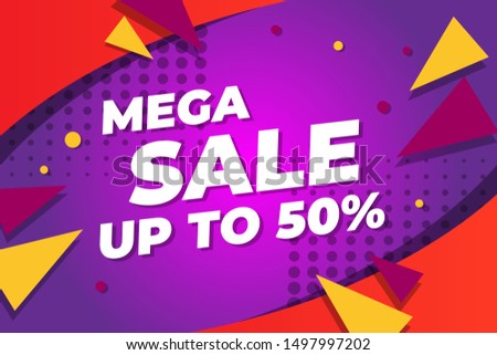 Modern Mega Sale Up To Sale Banner for Business, Poster and  flyer template. Vector Background.