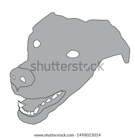 Dogs head. Cartoon dog. Vector illustration of the head of a dog