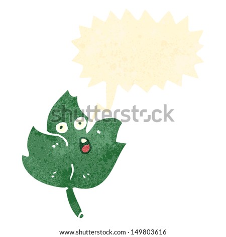 retro cartoon talking leaf