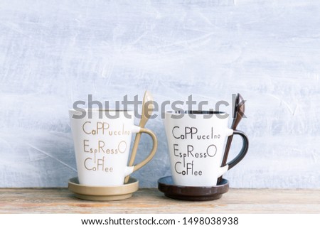 Two modern stylish coffee mugs

