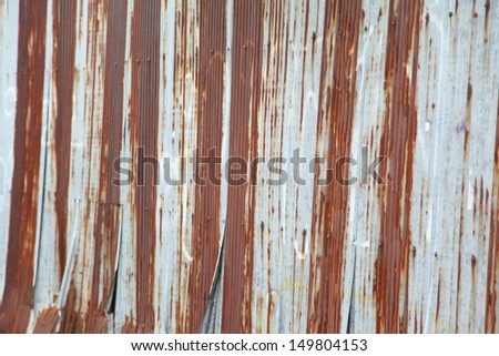 Old zinc fence background 