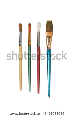 Paintbrushes on a white background¬¬ Royalty-Free Stock Photo #1498053062