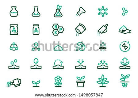 Chemical fertilizer and reactions to plants and soil. Plant nutrients extracted with scientific methods. Royalty-Free Stock Photo #1498057847