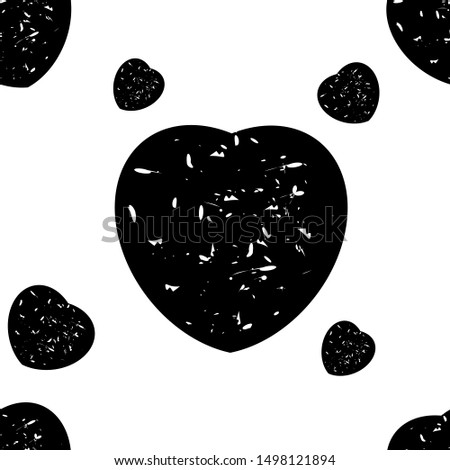 
seamleas pattern with abstract love heart design. black and white textures and blotches