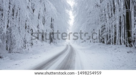 Beautiful winter scenery in Carpathian mountains near Bratislava, Slovakia