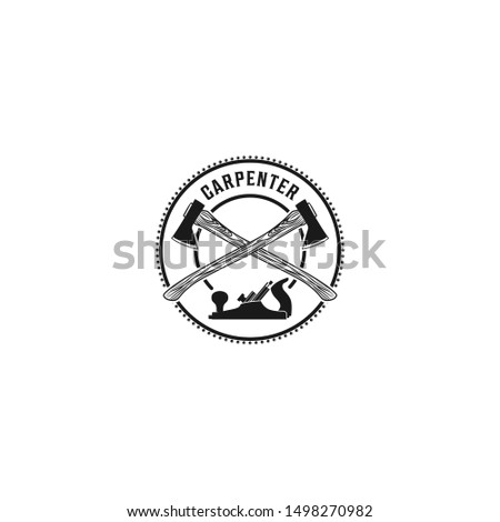 Capenter industry logo design - carpentry plane axe