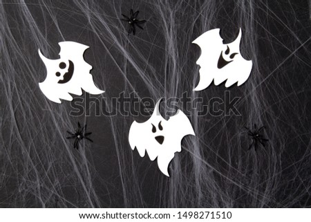 Top view of Halloween decoration. Party, invitation, halloween decoration concept