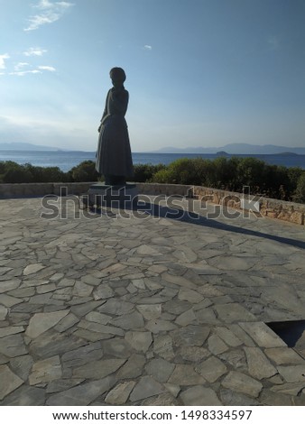 the statue of mother at the island of Aegina.