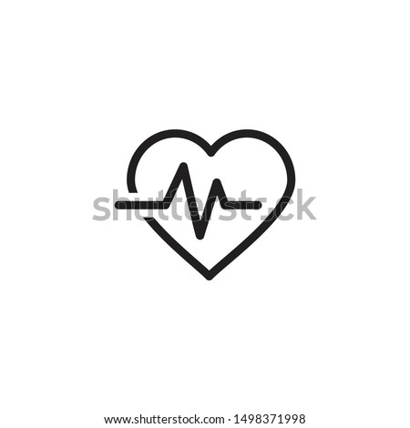 Heart Rate vector icon. Heart Pulse, electrocardiogram icon. Healthcare and medical related solid illustration. Trendy Flat style for graphic design, Web site, UI. EPS10. - Vector illustration Royalty-Free Stock Photo #1498371998