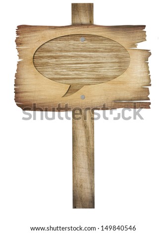 Wood signboard isolated on white