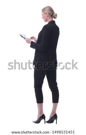 in full growth. young businesswoman with documents