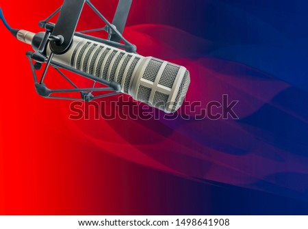 For radio station: Background with professional microphone