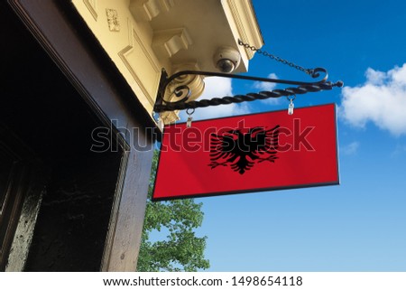 Flag of Albania Swinging Shop Sign.