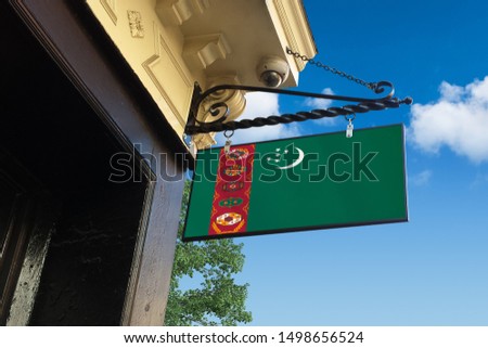 Flag of Turkmenistan Swinging Shop Sign.