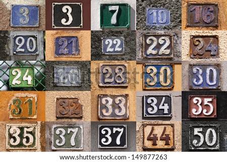 House numbers on a wall