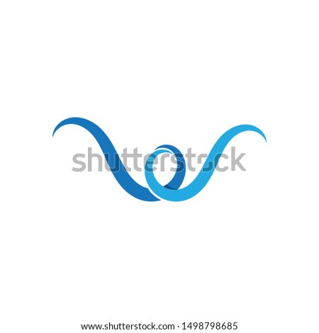 W Letter Water wave Logo Template vector Illustration Icon