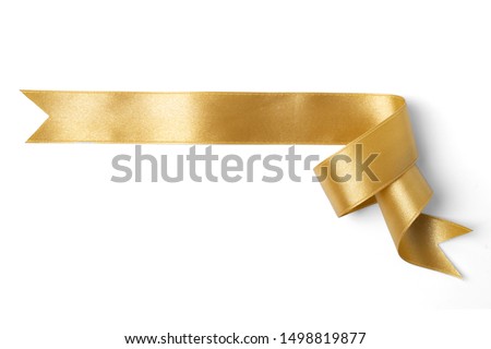 gold banners ribbons label on white background Royalty-Free Stock Photo #1498819877