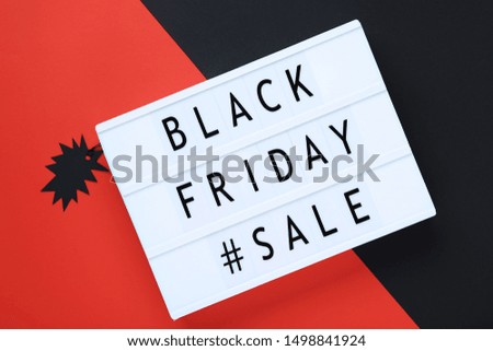 Lightbox with words Black Friday Sale on colorful background