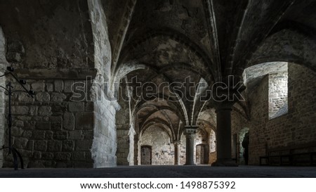 Old dungeon viewed from a lower perspective Royalty-Free Stock Photo #1498875392