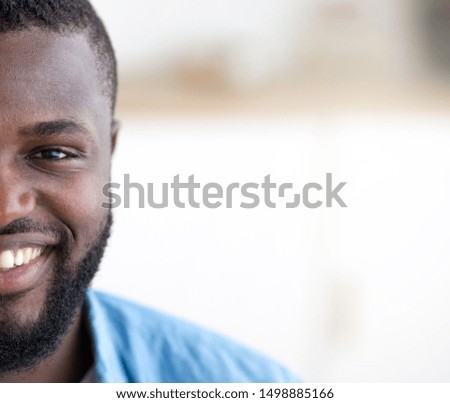 Half portrait of african american man smiling