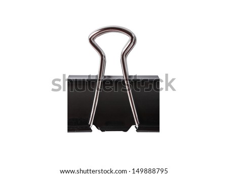 Black Paper clip isolated on white background. Royalty-Free Stock Photo #149888795