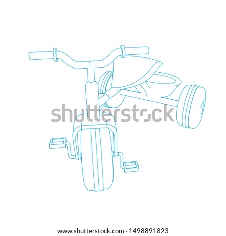 line art of bicycle. Coloring page - bicycle - illustration for the children