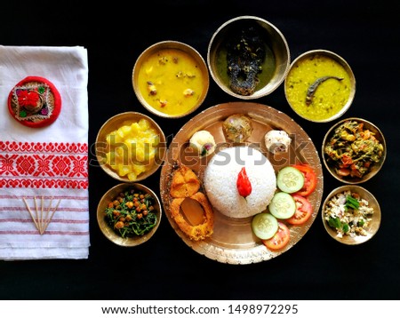 An Assamese platter with ethnic cuisines of Assam.