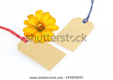 Blank tag and flower