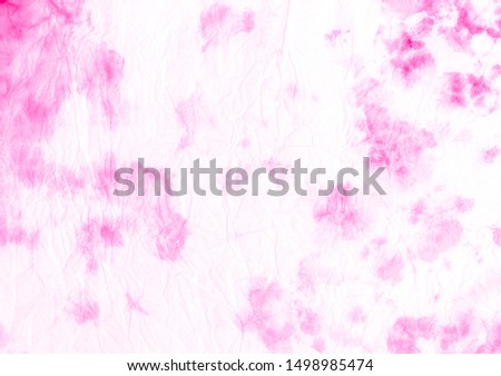 Painting Canvas. Fuchsia Kimono Shirt.  Trendy Ecru Bleach Banner. Optical Dirty Art. Pink Traditional Decoration. Painting Canvas. Trendy Fashion Print.