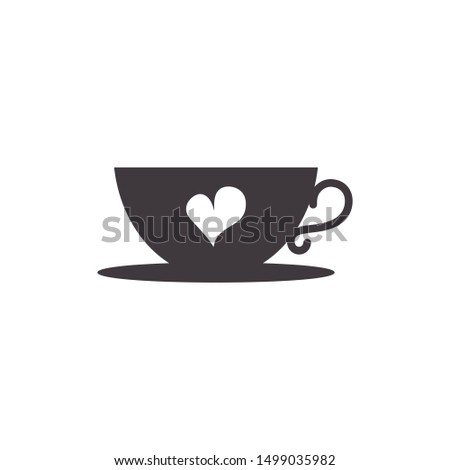 cup of coffee with heart. Vector illustration