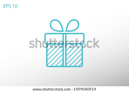 Illustration of gift box icon o background. Christmas gift icon illustration vector symbol. Present gift box icon. Package in gift wrap, vector eps 10 - box icon