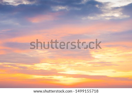 Beautiful dramatic sky with cloud before sunset background.