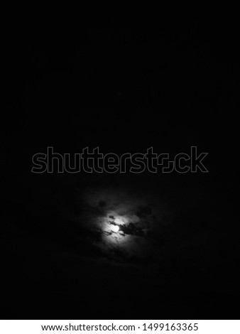 the moon, Moon and clouds, Black and white photo
