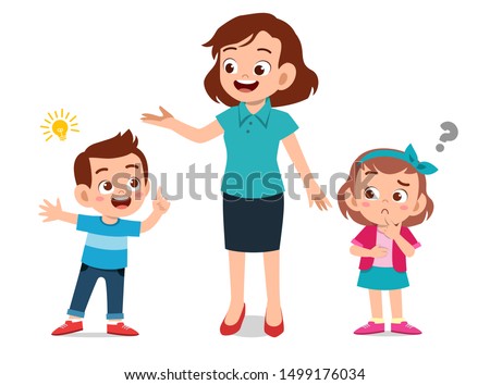 parent help teach kid illustration