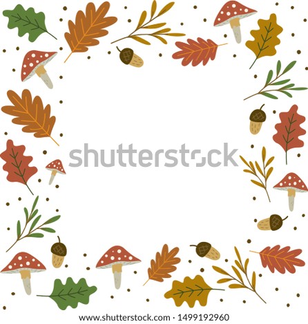 autumn leaves frame, vector illustration