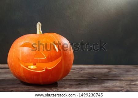 Halloween pumpkin on dark background
