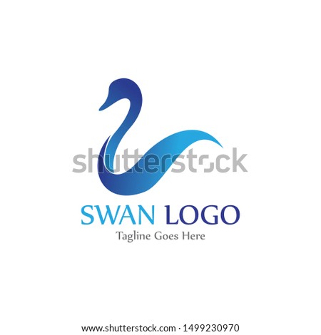 Swan logo Template, emblem, icon creative 
