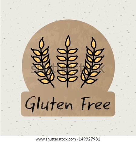 gluten free label over beige background vector illustration 