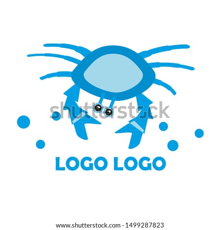 Crab logo template vector. Object for your logo design. Flat illustration on white background.