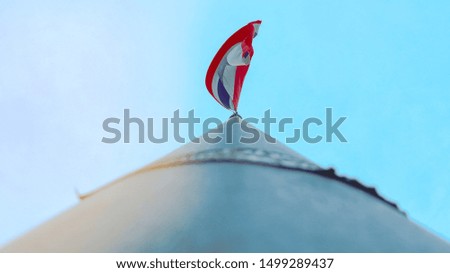 National flag Flagstaff Thailand Blackground