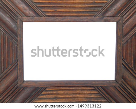 White background in wooden frames