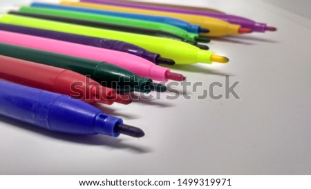 color pencils isolated on white background.Close up.