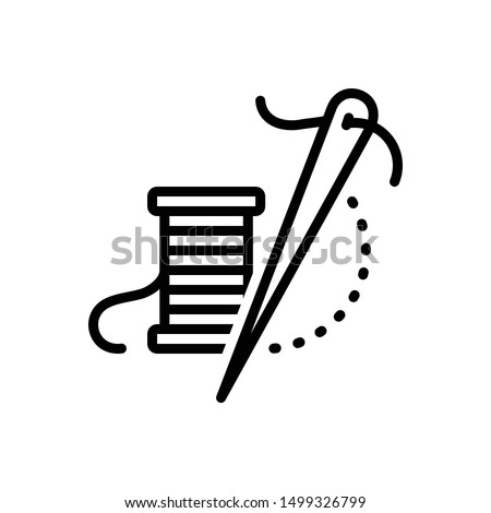 Vector line icon for thread needle Royalty-Free Stock Photo #1499326799
