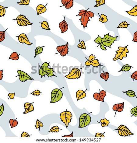Seamless pattern with leaves. Autumn leaf background.