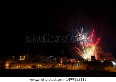 Fireworks at Mellieha, in celebration of the town’s feast dedicated to the Nativity of the Holy Mary